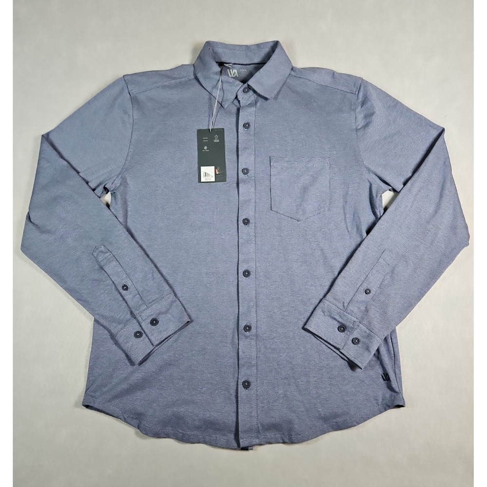 VRST Mens Blue Performance Button Up Long Sleeve Shirt Size Small NWT